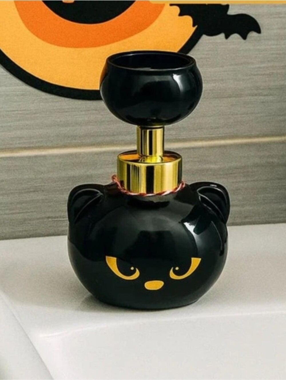 🖤▪️Maison De Base Black Cat Soap Dispenser with Plastic Pump 16.9 Fl Oz (500ml)